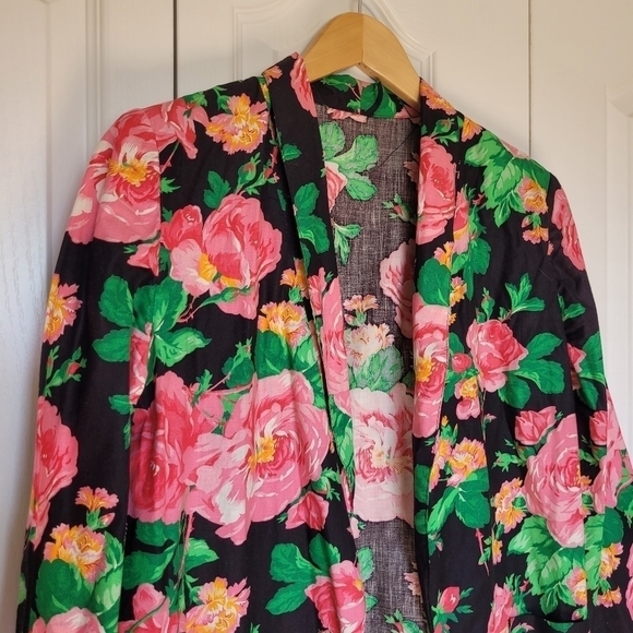 Vintage Sears 100% Cotton Floral Rose Blazer - Picture 8 of 8